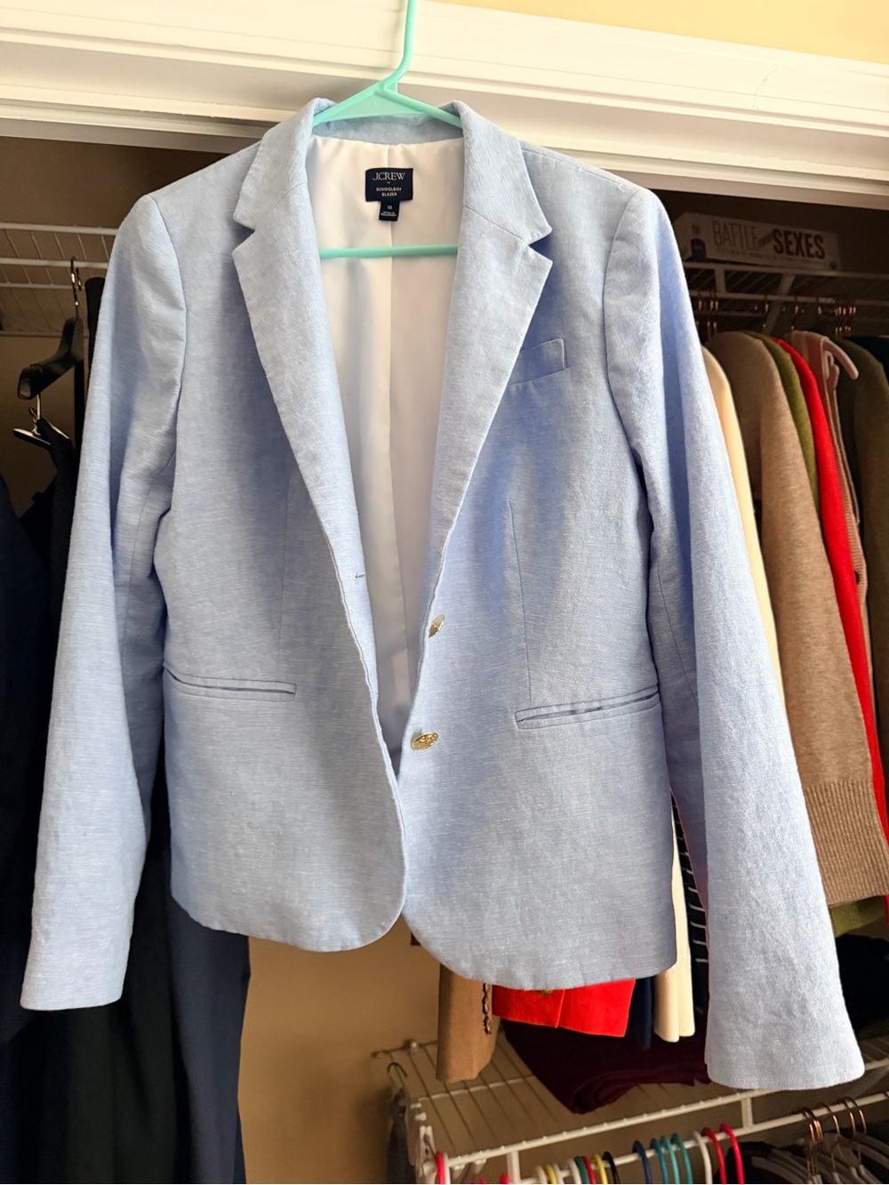 J. Crew Light Blue Linen-Blend Women's Blazer